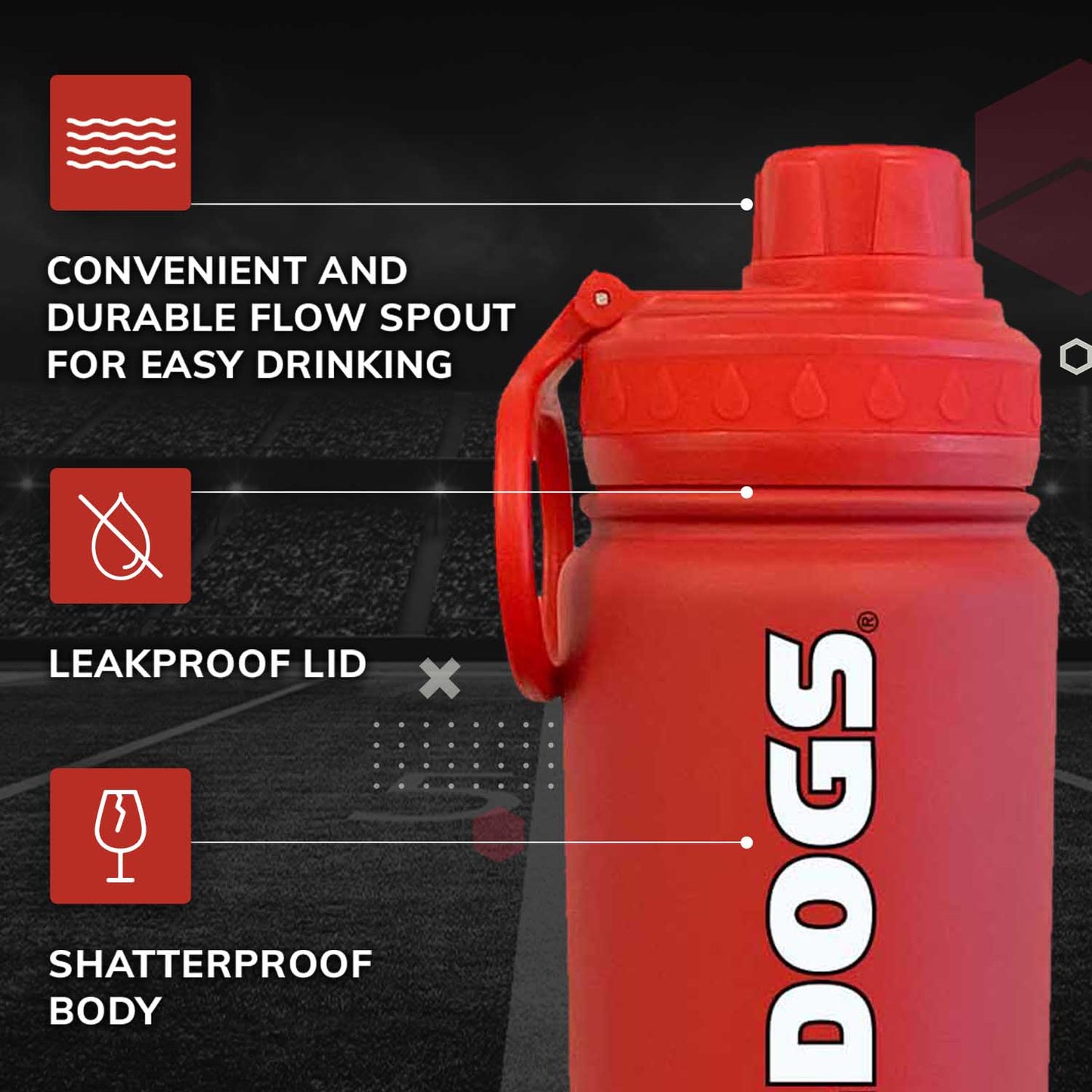 Georgia Bulldogs NCAA Stainless Steel Water Bottle - Red