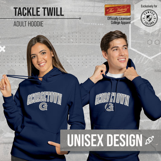 Georgetown Hoyas NCAA Adult Tackle Twill Hooded Sweatshirt - Navy