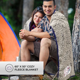 Gonzaga Bulldogs NCAA Silk Sherpa College Throw Blanket - Navy