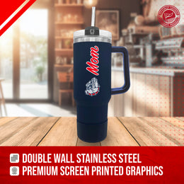 Gonzaga Bulldogs Collegiate 40oz Stainless Steel Travel Tumbler with Handle for Mom - Navy