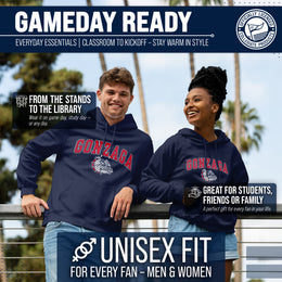 Gonzaga Bulldogs Campus Colors Adult Arch & Logo Soft Style Gameday Hooded Sweatshirt  - Navy