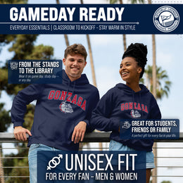 Gonzaga Bulldogs Campus Colors Adult Arch & Logo Soft Style Gameday Hooded Sweatshirt  - Navy