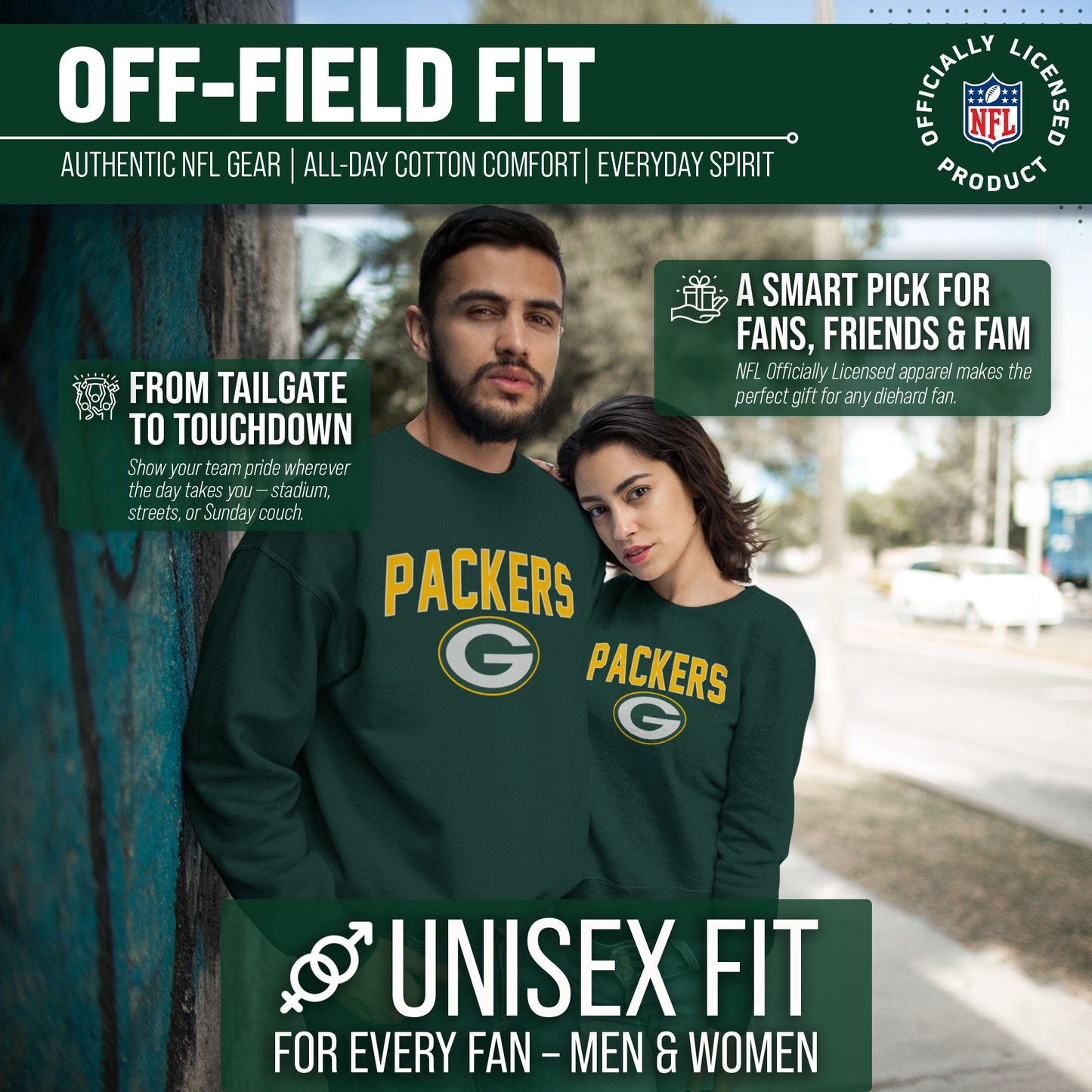 Green Bay Packers NFL Home Team Crew - Forest Green