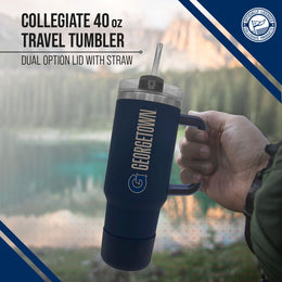 Georgetown Hoyas College & University 40 oz Travel Tumbler With Handle - Navy
