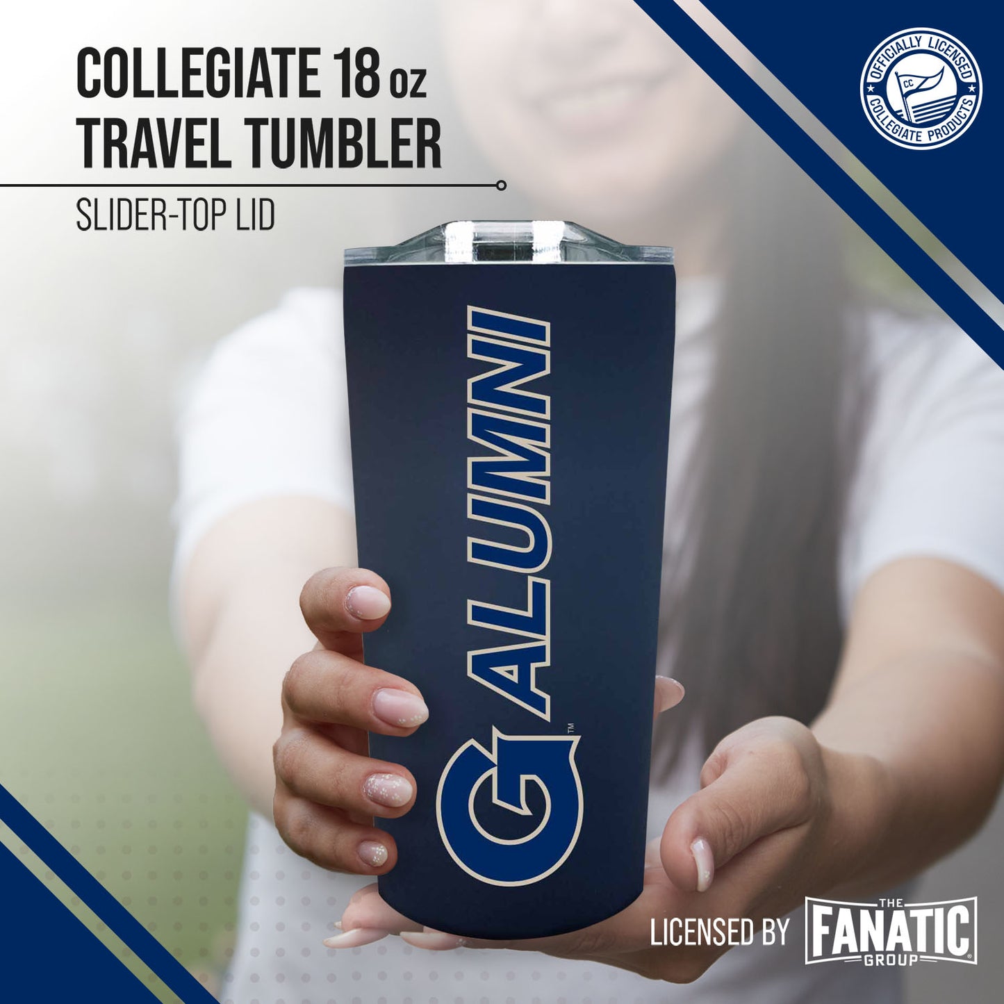 Georgetown Hoyas Collegiate Stainless Steel Travel Tumbler for Alumni - Navy