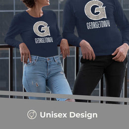 Georgetown Hoyas NCAA MVP Adult Long-Sleeve Shirt - Navy