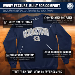 Georgetown Hoyas NCAA Adult Tackle Twill Crewneck Sweatshirt - Navy