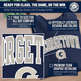 Georgetown Hoyas NCAA Adult Tackle Twill Crewneck Sweatshirt - Navy