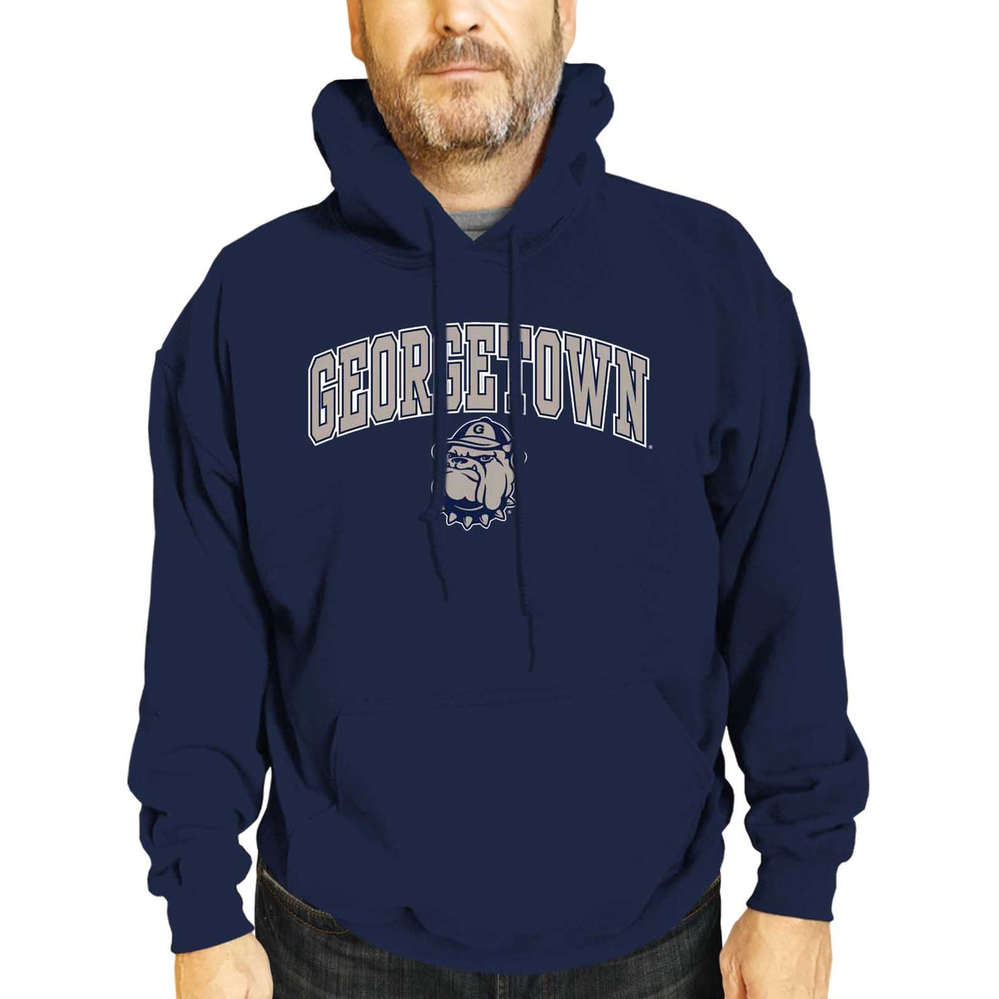 Georgetown Hoyas Adult Arch & Logo Soft Style Gameday Hooded Sweatshirt - Navy