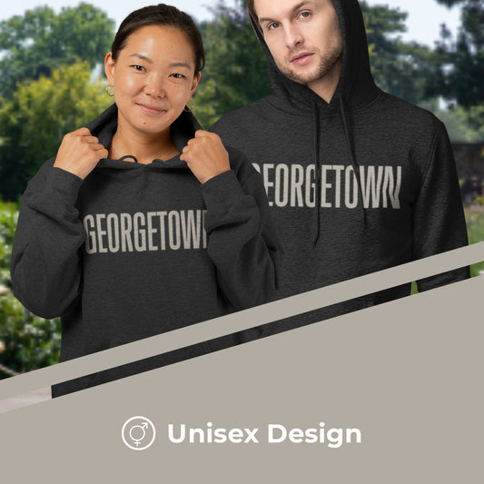 Georgetown Hoyas NCAA Adult Cotton Blend Charcoal Hooded Sweatshirt - Charcoal