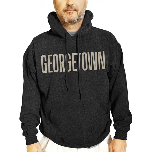 Georgetown Hoyas NCAA Adult Cotton Blend Charcoal Hooded Sweatshirt - Charcoal