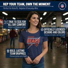 Chicago Bears NFL Gameday Women's Relaxed Fit T-shirt - Navy