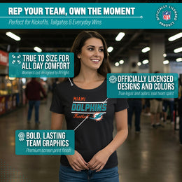 Miami Dolphins NFL Gameday Women's Relaxed Fit T-shirt - Black
