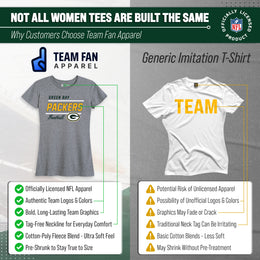 Green Bay Packers NFL Gameday Women's Relaxed Fit T-shirt - Sport Gray
