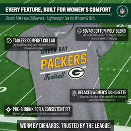 Green Bay Packers NFL Gameday Women's Relaxed Fit T-shirt - Sport Gray