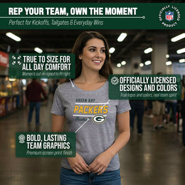 Green Bay Packers NFL Gameday Women's Relaxed Fit T-shirt - Sport Gray