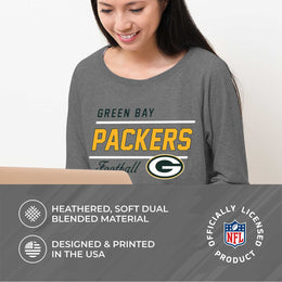 Green Bay Packers NFL Womens Crew Neck Light Weight - Sport Gray