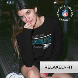 Philadelphia Eagles NFL Womens Crew Neck Light Weight - Black