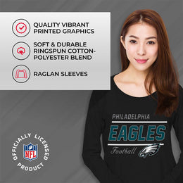Philadelphia Eagles NFL Womens Crew Neck Light Weight - Black