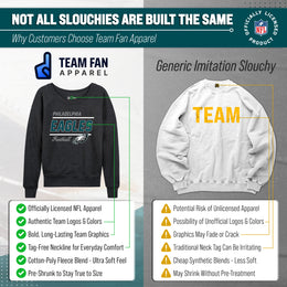 Philadelphia Eagles NFL Womens Crew Neck Light Weight - Charcoal