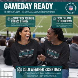 Philadelphia Eagles NFL Womens Crew Neck Light Weight - Charcoal