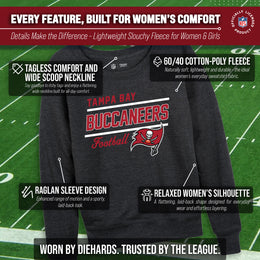 Tampa Bay Buccaneers NFL Womens Crew Neck Light Weight - Charcoal