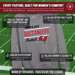 Tampa Bay Buccaneers NFL Womens Crew Neck Light Weight - Sport Gray