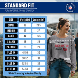 Tampa Bay Buccaneers NFL Womens Crew Neck Light Weight - Sport Gray