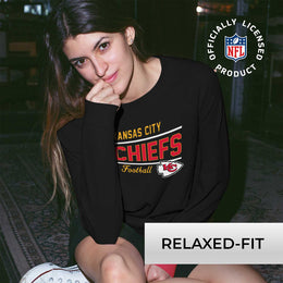 Kansas City Chiefs NFL Womens Crew Neck Light Weight - Black