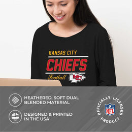 Kansas City Chiefs NFL Womens Crew Neck Light Weight - Black