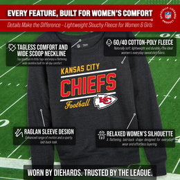 Kansas City Chiefs NFL Womens Crew Neck Light Weight - Charcoal