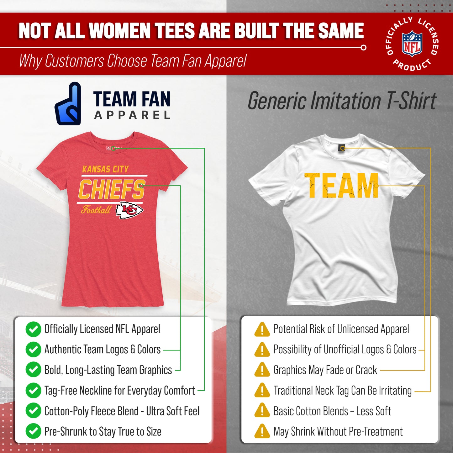 Kansas City Chiefs NFL Gameday Women's Relaxed Fit T-shirt - Red