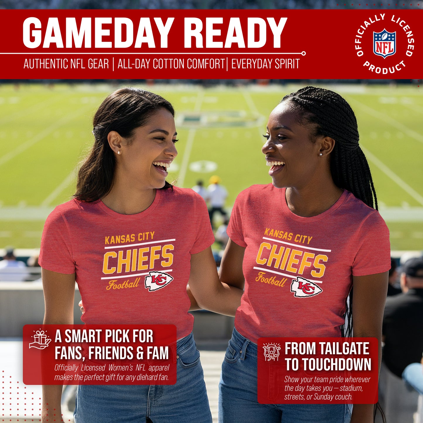 Kansas City Chiefs NFL Gameday Women's Relaxed Fit T-shirt - Red