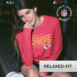 Kansas City Chiefs NFL Womens Crew Neck Light Weight - Red