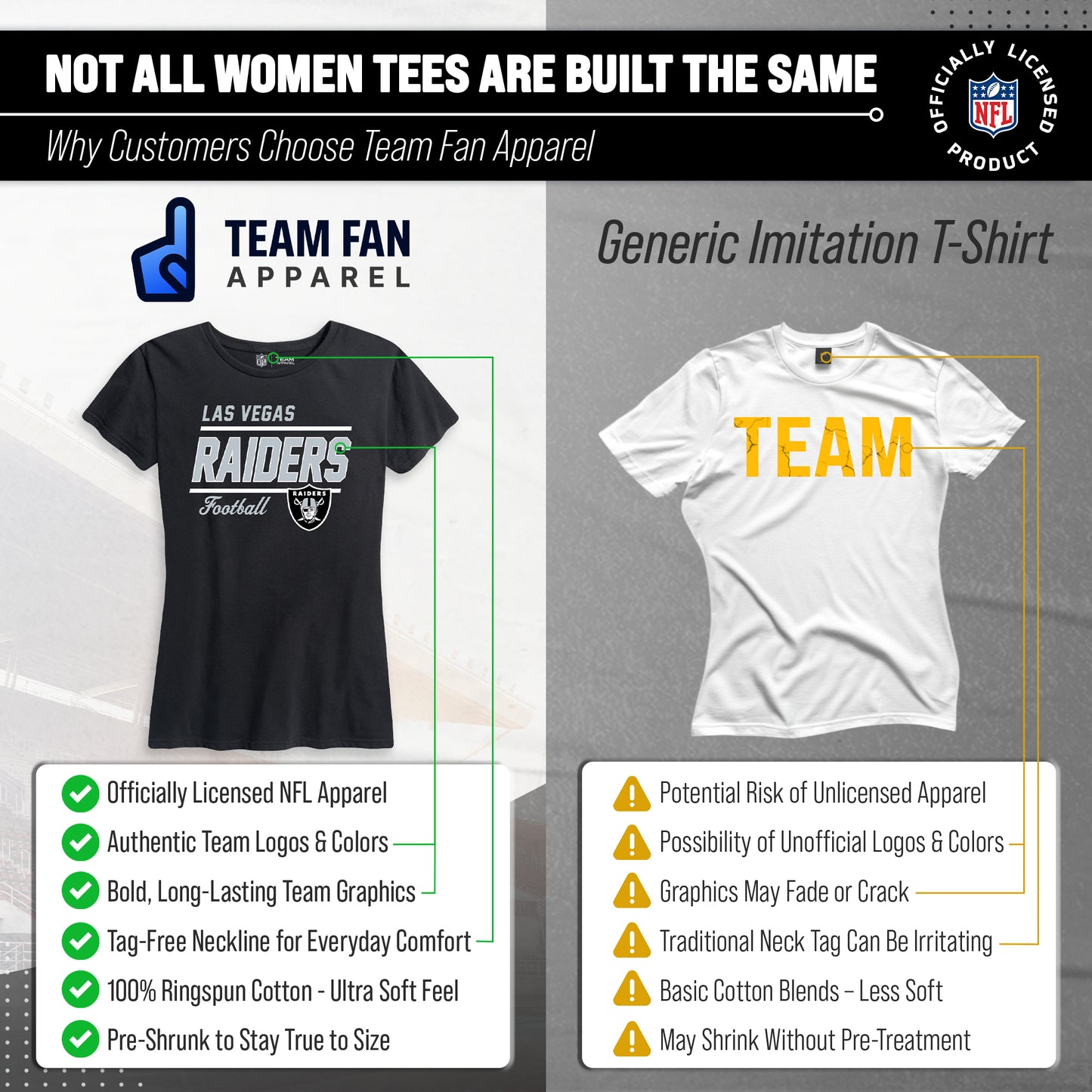 Las Vegas Raiders NFL Gameday Women's Relaxed Fit T-shirt - Black