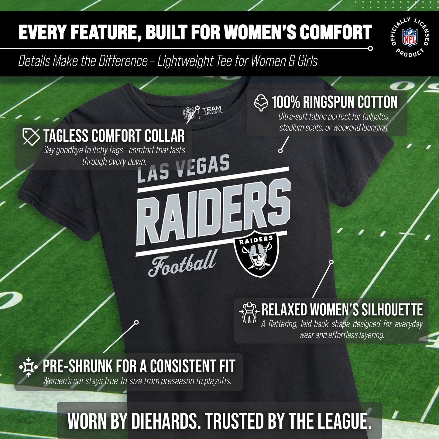 Las Vegas Raiders NFL Gameday Women's Relaxed Fit T-shirt - Black