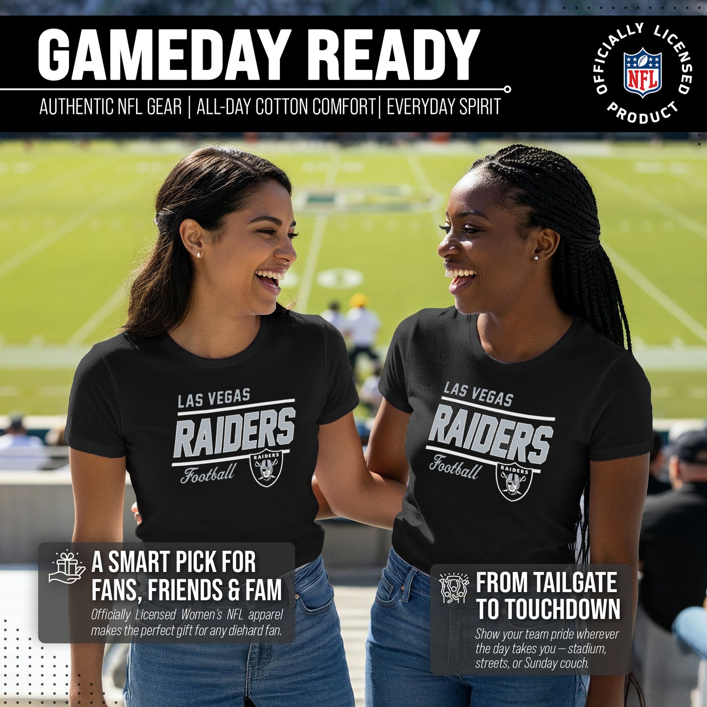 Las Vegas Raiders NFL Gameday Women's Relaxed Fit T-shirt - Black