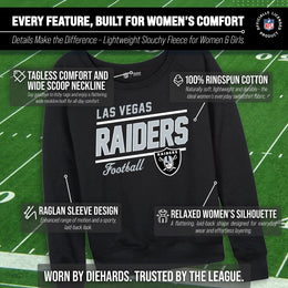 Las Vegas Raiders NFL Womens Crew Neck Light Weight - Black