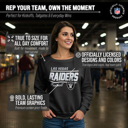 Las Vegas Raiders NFL Womens Crew Neck Light Weight - Black