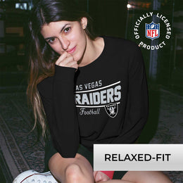 Las Vegas Raiders NFL Womens Crew Neck Light Weight - Black