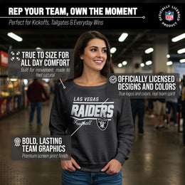 Las Vegas Raiders NFL Womens Crew Neck Light Weight - Charcoal