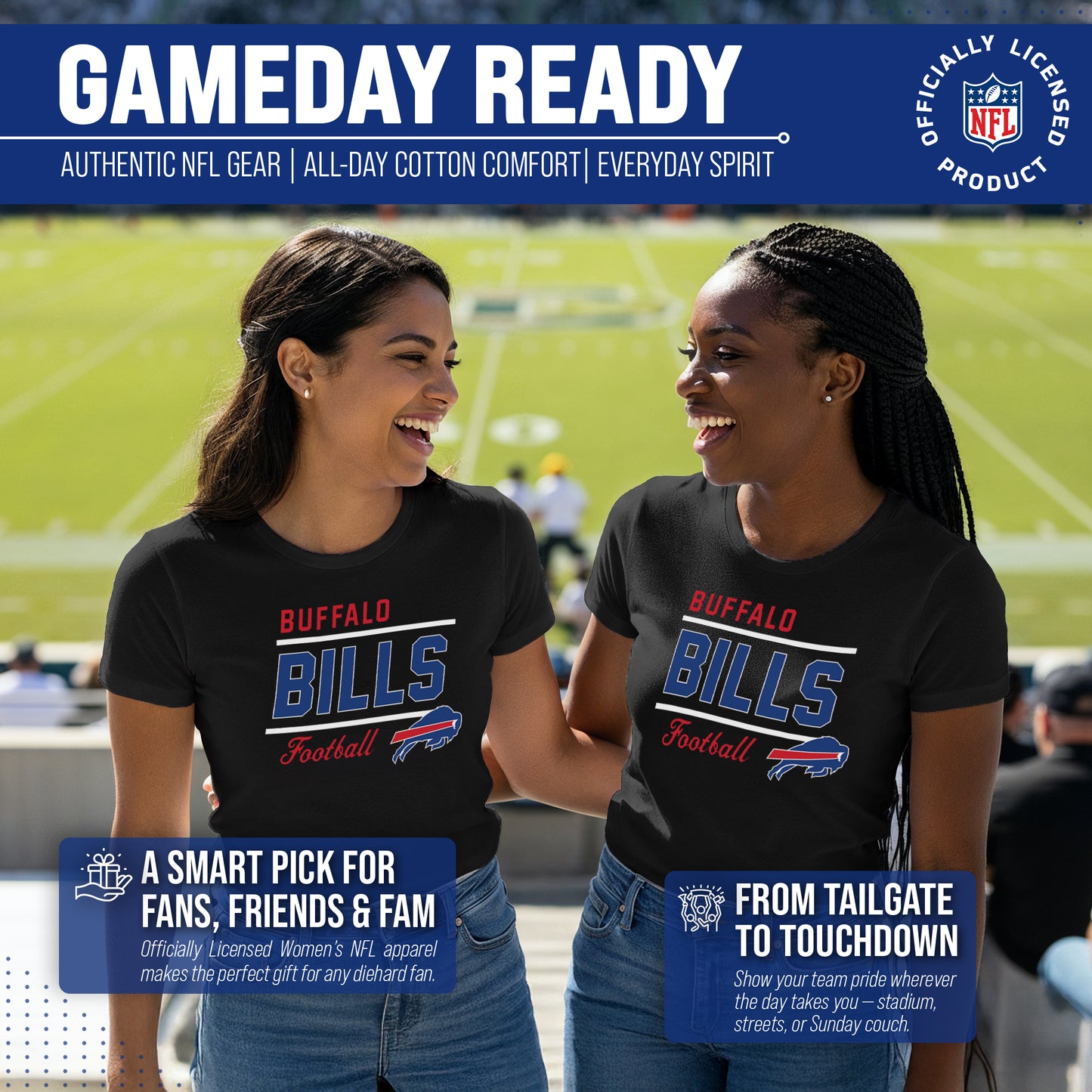 Buffalo Bills NFL Gameday Women's Relaxed Fit T-shirt - Black