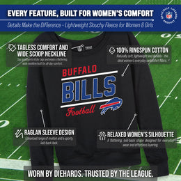 Buffalo Bills NFL Womens Crew Neck Light Weight - Black