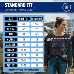 Buffalo Bills NFL Womens Crew Neck Light Weight - Charcoal