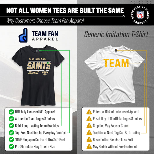 New Orleans Saints NFL Gameday Women's Relaxed Fit T-shirt - Black