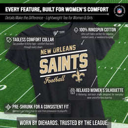 New Orleans Saints NFL Gameday Women's Relaxed Fit T-shirt - Black
