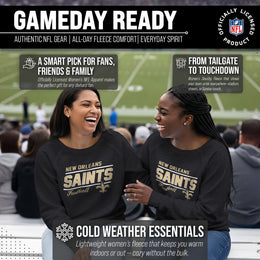 New Orleans Saints NFL Womens Crew Neck Light Weight - Charcoal