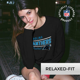 Carolina Panthers NFL Womens Crew Neck Light Weight - Black