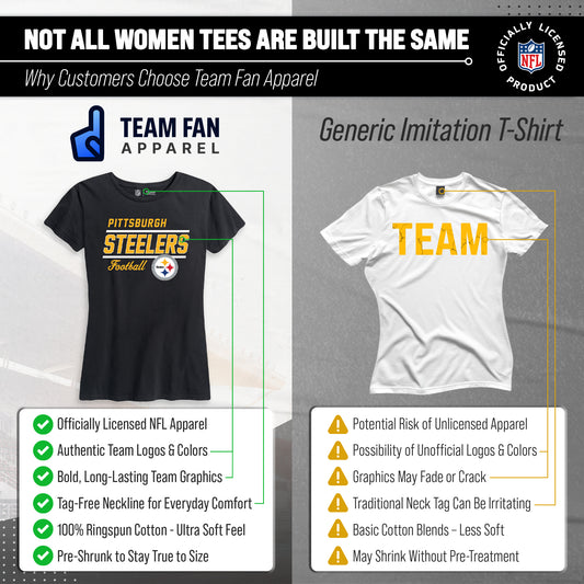 Pittsburgh Steelers NFL Gameday Women's Relaxed Fit T-shirt - Black