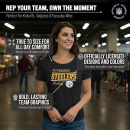 Pittsburgh Steelers NFL Gameday Women's Relaxed Fit T-shirt - Black